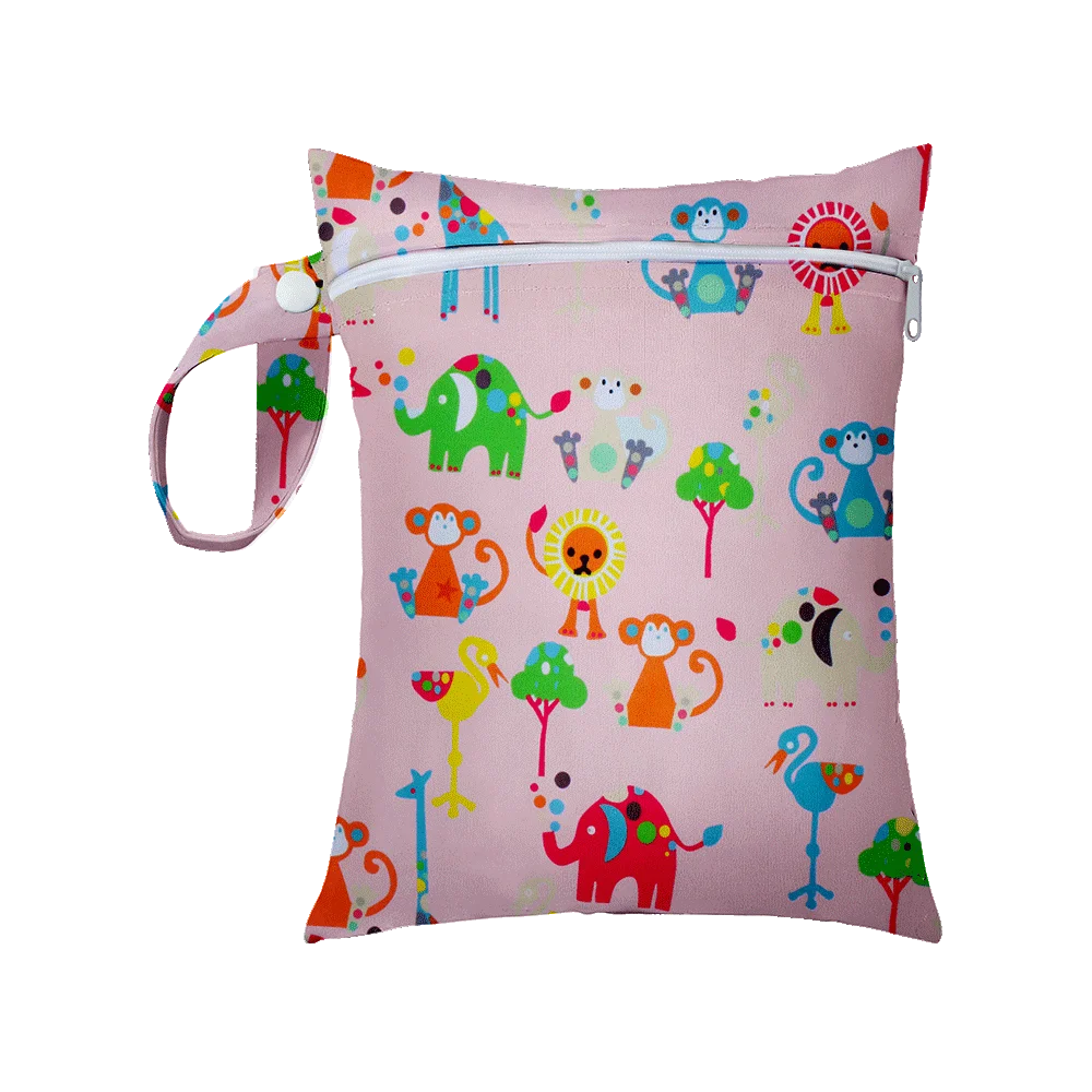 Mini Size 25x20cm Diaper Bag Waterproof Reusable Mummy Bag Printed Pocket Nappy Bags PUL Travel Wet Dry Bags Purple Color