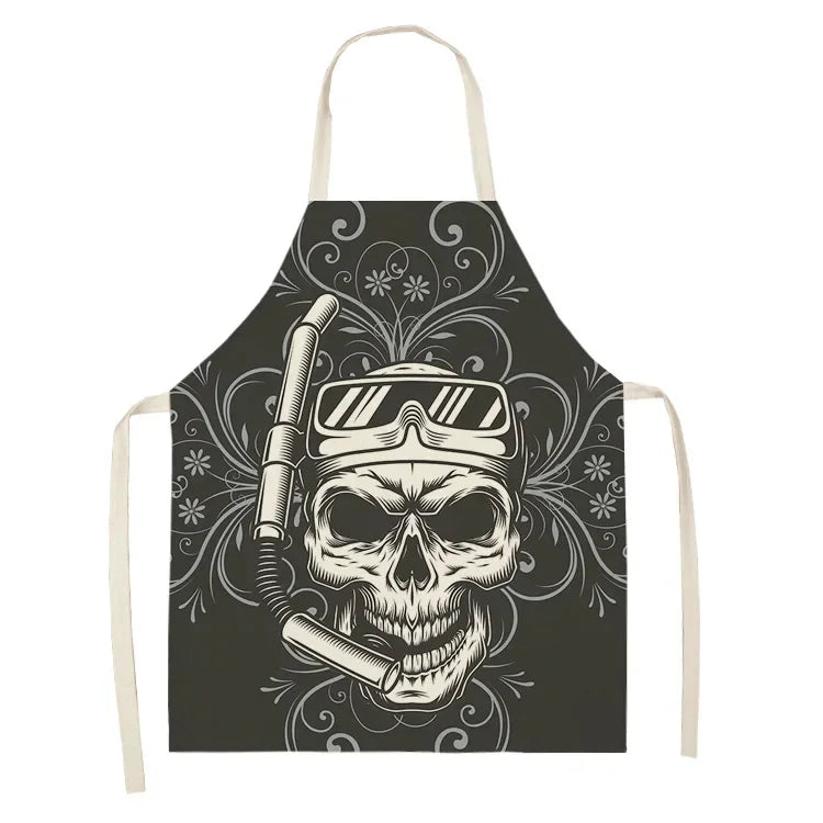 Skull pattern Aprons apron kitchen  women master apron  for kitchen Women kitchen apron for hairdresser