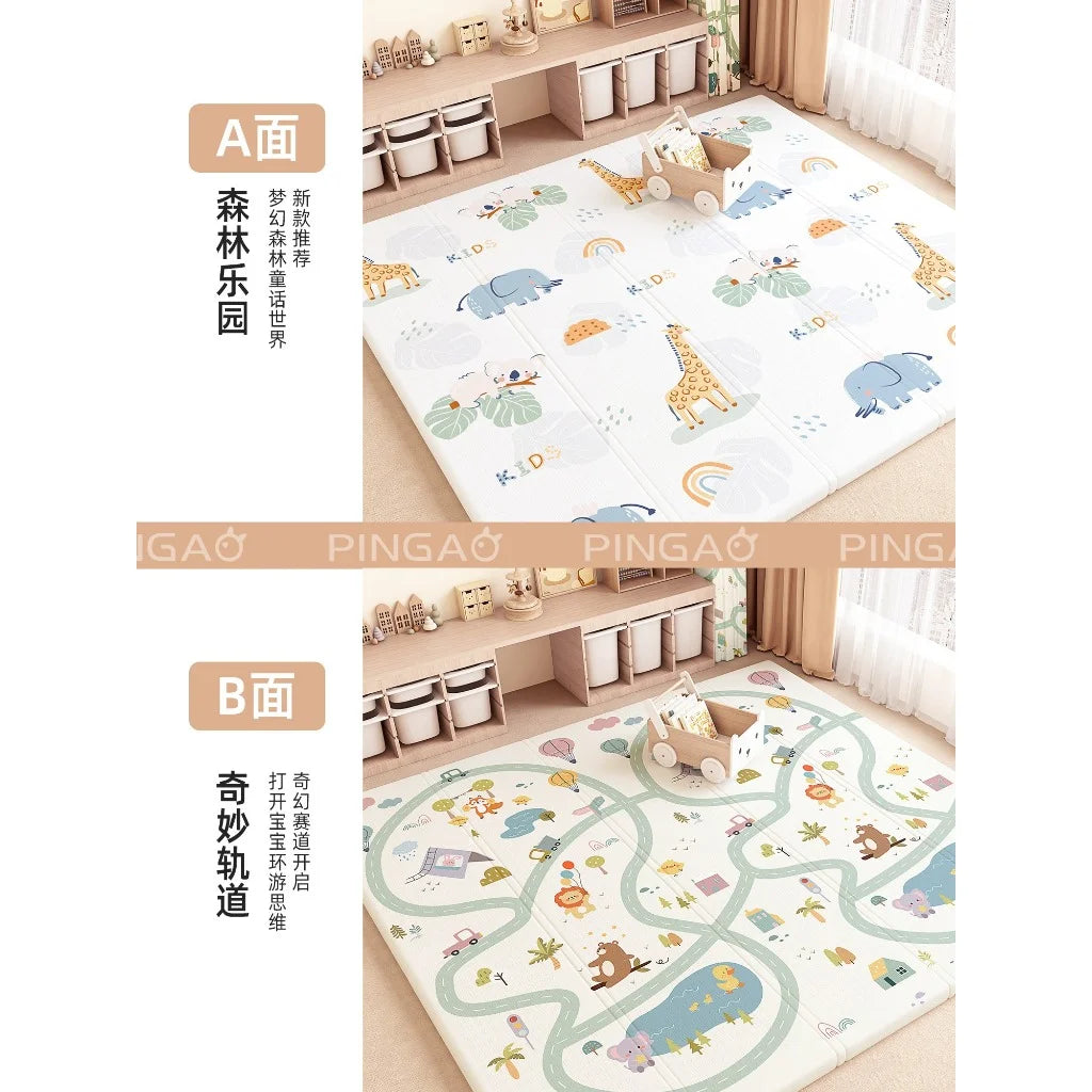 Baby Play Mat, Foldable & Waterproof Play Mats for Floor, Reversible Foam Playmat for Babies and Toddlers Infants, Crawling Mat