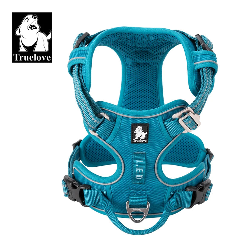 Peitoral Truelove Fashion para Cães — Nylon Refletivo, Acolchoado, Vest de Treino