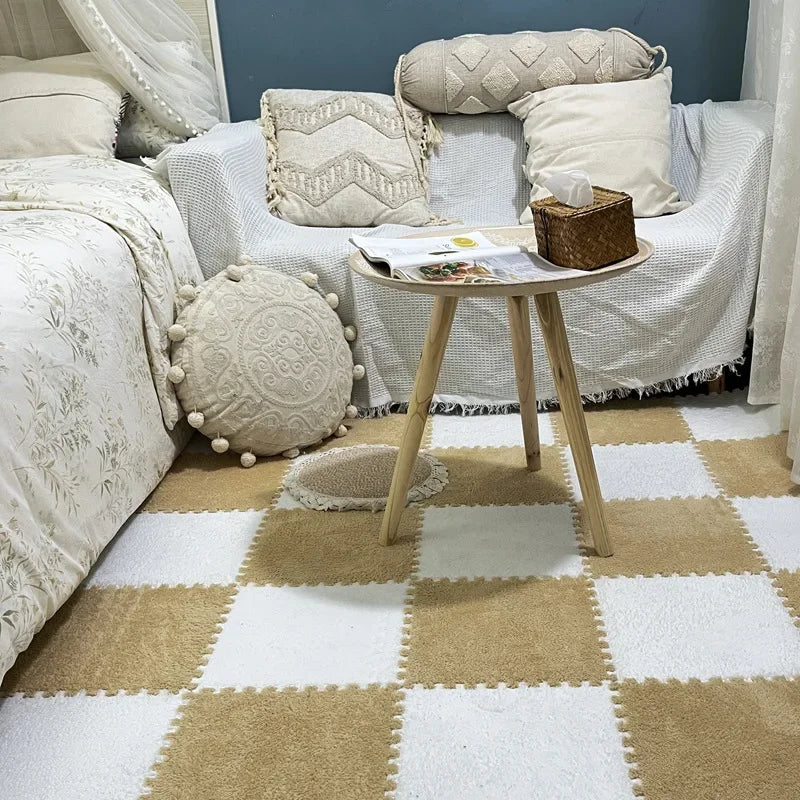 Puzzles Carpet Soft Plush Mat Baby Play Mat Baby Toys in Children's Room Keep Warm Anti-slip Home Decor Rugs 30*30*1CM