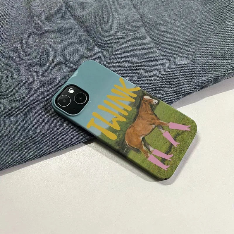 Playful Horse in Quirky Pink Boots Whimsical Humorous Phone Case for iPhone 17 16 15 14 11 12 13 Pro Max Air Plus Back Cover