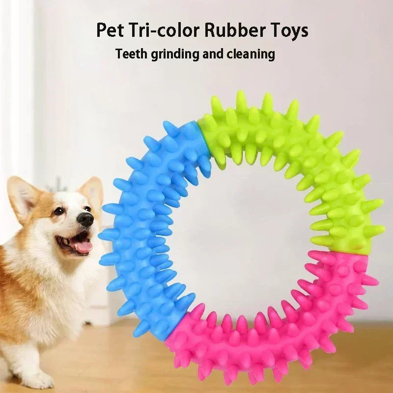 Disco Voador Brinquedo para Cães — Anel Molar, Limpeza Dental, Borracha Resistente