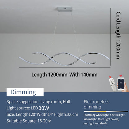 Pendente Linear Moderno para Sala de Jantar e Cozinha — Lustre Decorativo Longo