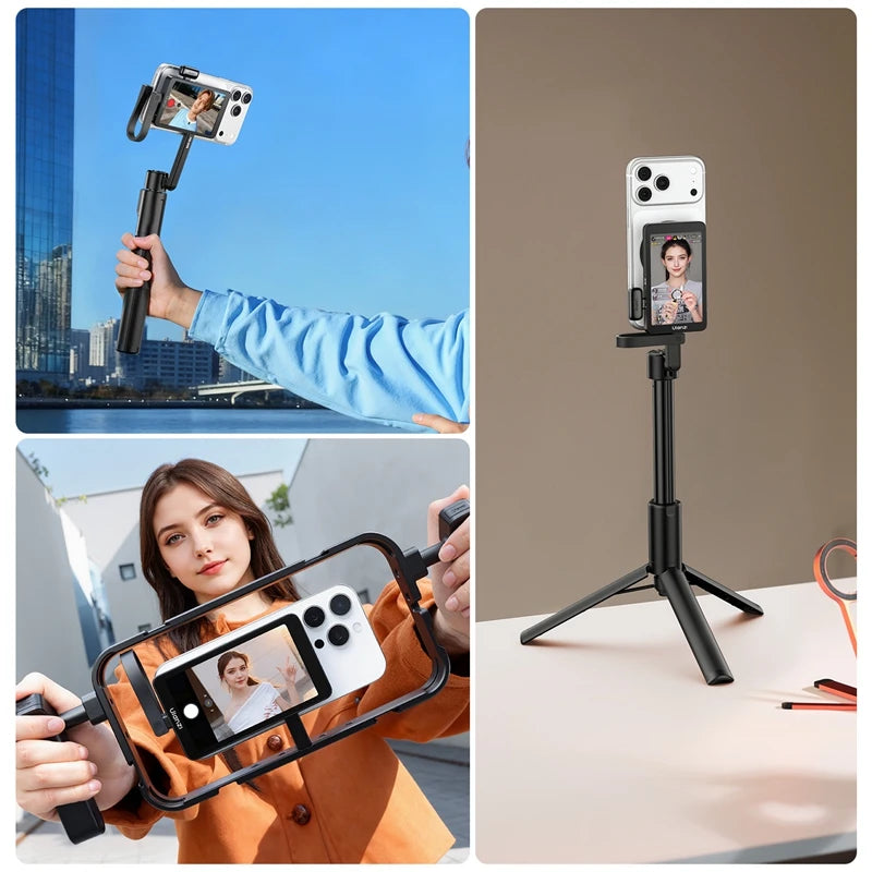 Monitor Selfie Ulanzi VM1 para iPhone 15, 16 e 17 — Tela Vlog com Anel Magnético