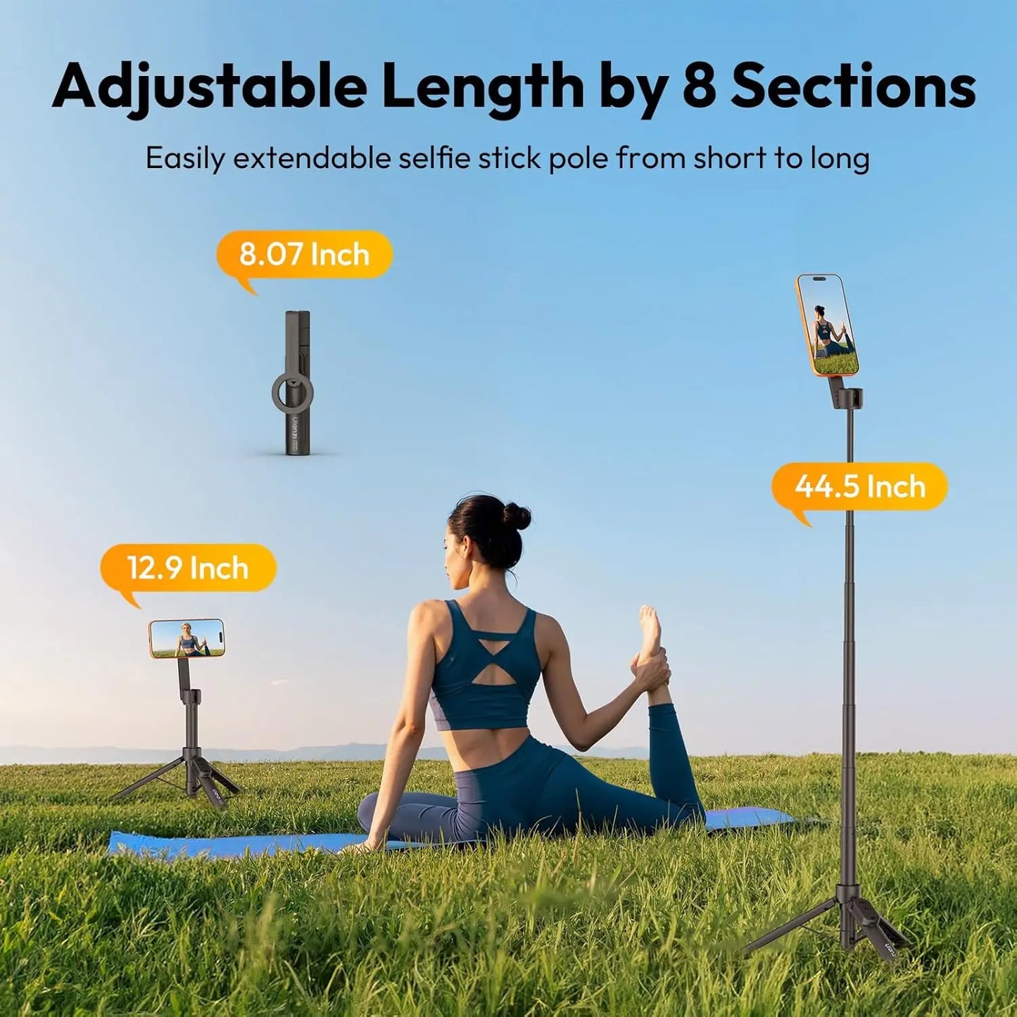 Tripé Magnético Ulanzi SK26 113cm — Selfie Stick MagSafe para iPhone 17 Pro
