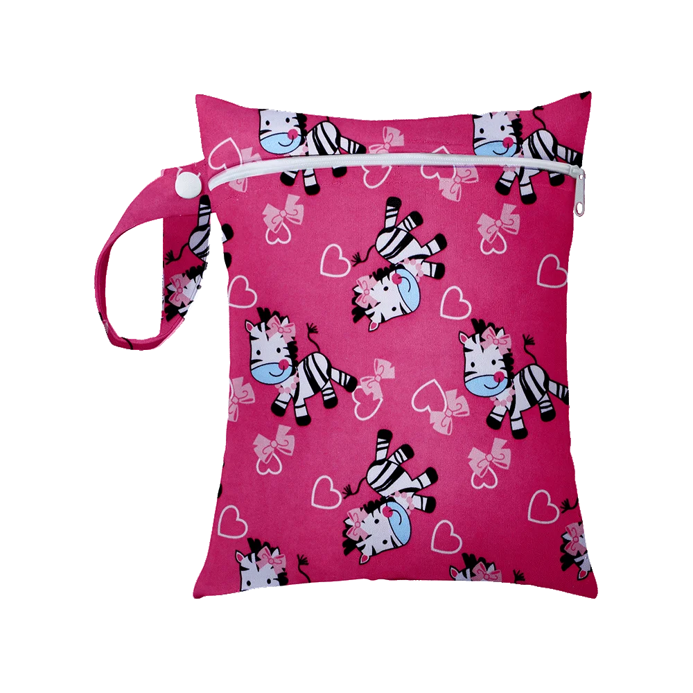 Mini Size 25x20cm Diaper Bag Waterproof Reusable Mummy Bag Printed Pocket Nappy Bags PUL Travel Wet Dry Bags Purple Color