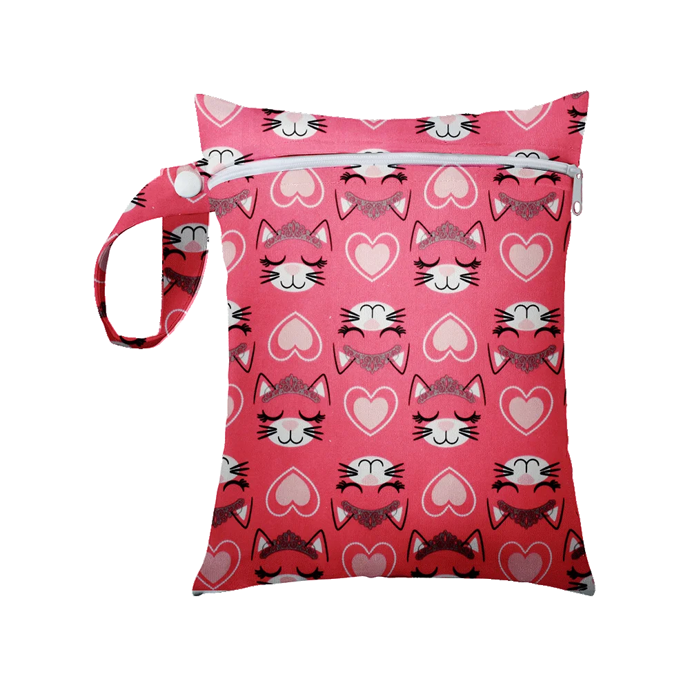 Mini Size 25x20cm Diaper Bag Waterproof Reusable Mummy Bag Printed Pocket Nappy Bags PUL Travel Wet Dry Bags Purple Color