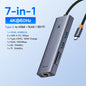 Hub USB-C Baseus 10 em 1 — Dual HDMI 8K+4K, USB 3.2 10Gbps, RJ45, SD/TF, PD 100W