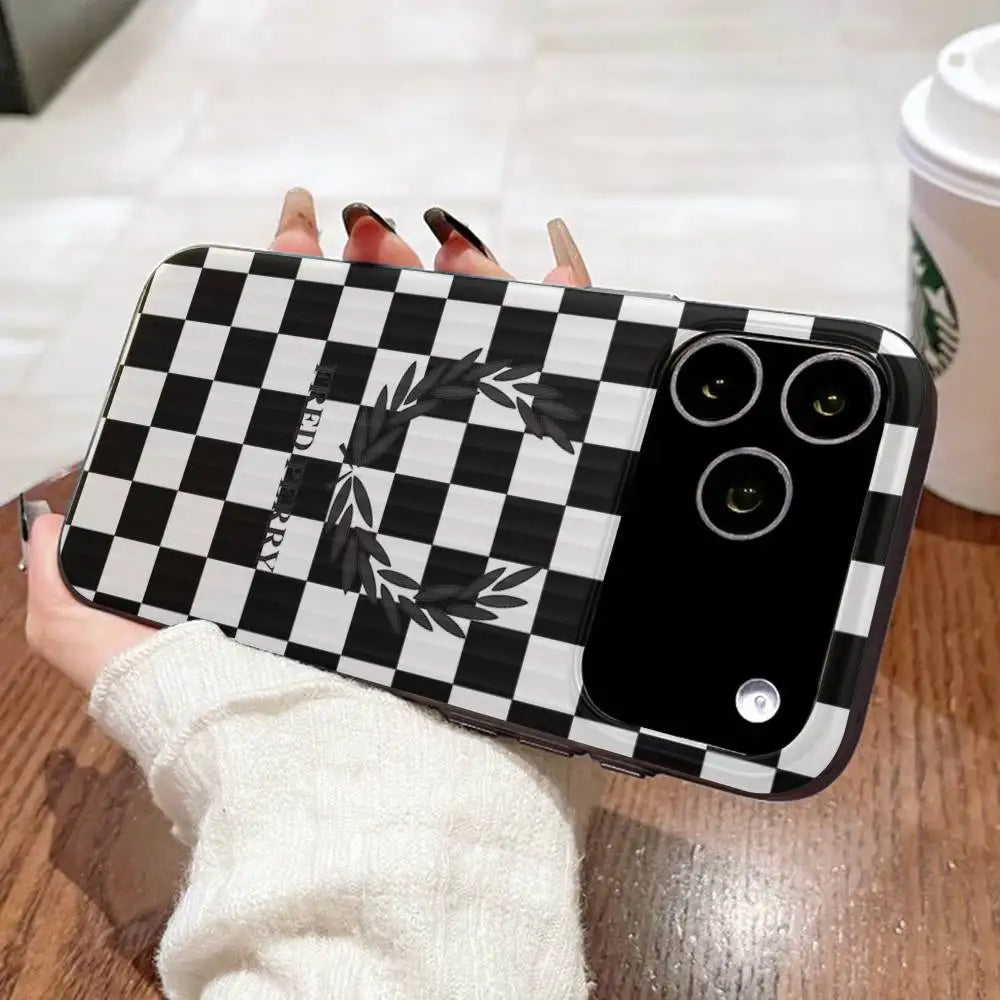 F-Fred Luxuxy Perry For IPhone 17 16 15 Plus Pro Max 12 14 Plus 11 13 Wave Corrugated Stripe Funda Phone Cover