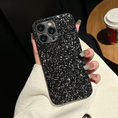 Luxury Full Cover Black Flash Drill Soft Case For iphone 18 17 16 15 14 13 12 11 Pro Max Plus 16E Air Glitter Shockproof Shell