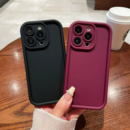 Premium Simple Solid Solor Soft Phone Case For iPhone 16e 16 Pro Max 15 14 Plus 13 12 Mini 11 Pro Shockproof Silicone Back Cover