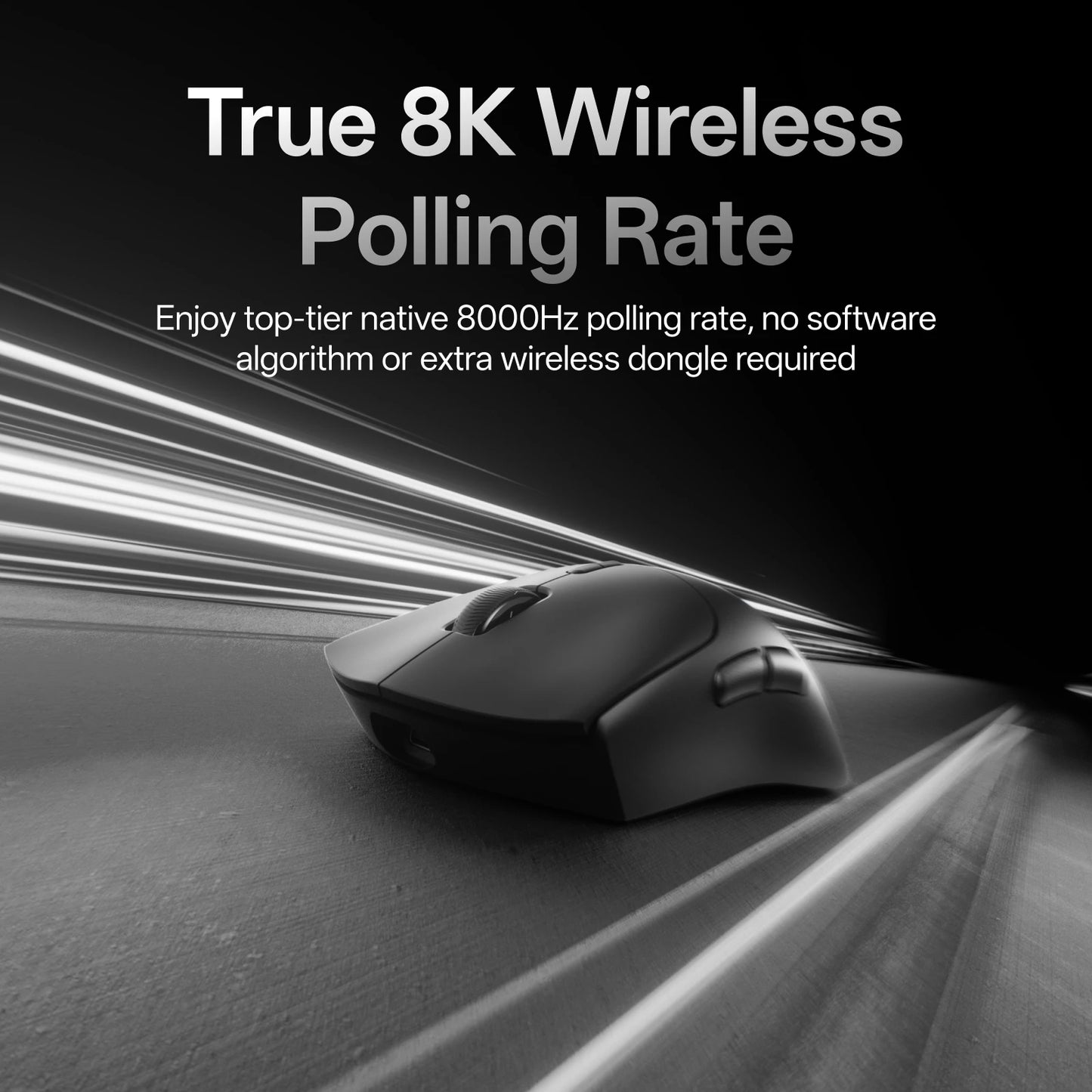 Mouse Gamer Sem Fio Rapoo VT7 MAX — 8K Polling Rate, 53g Ultraleve, 750h de Bateria