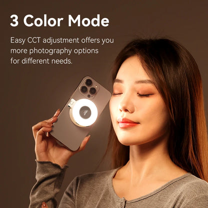 Luz de Vídeo Ulanzi LM19 MagSafe Bi-Color — Selfie Light para iPhone 14 ao 16 Pro Max