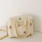 Cute Bear Baby Stroller Nappy Bag Korea Embroidery Flower Mommy Bag Soft Maternity Shoulder Pack Portable Baby Diaper Organizer