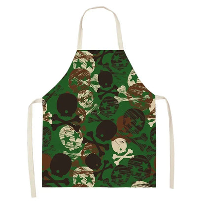 Skull pattern Aprons apron kitchen  women master apron  for kitchen Women kitchen apron for hairdresser