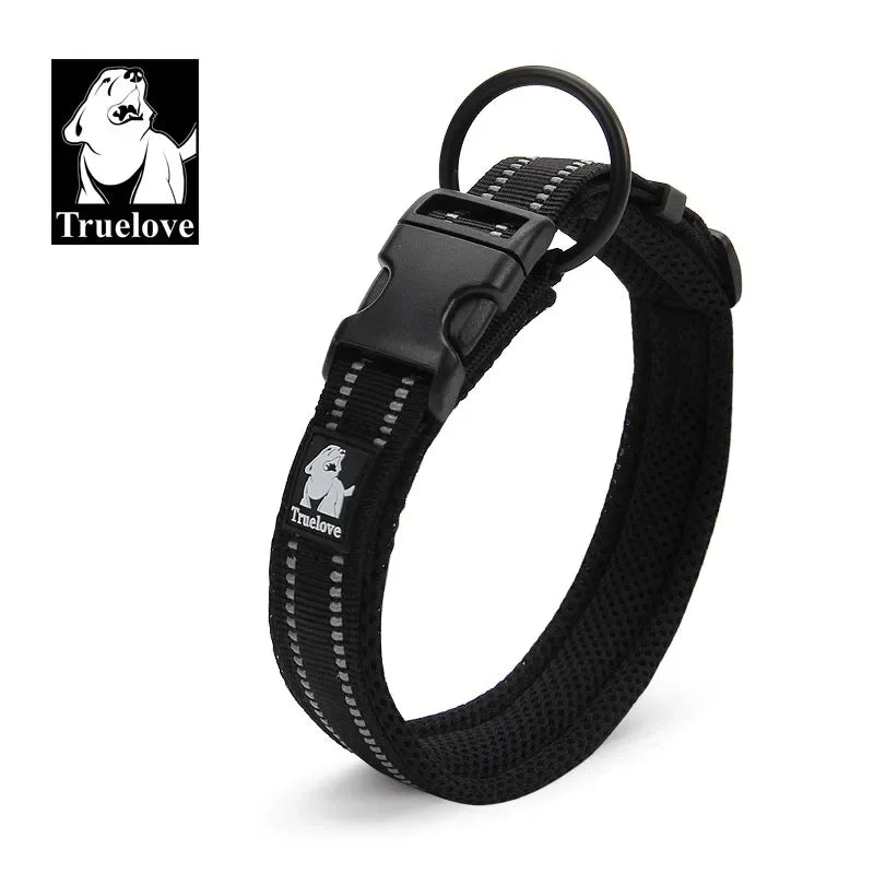 Coleira Refletiva Truelove para Cães — Nylon Ajustável 3M, 8 Tamanhos, Todas as Raças