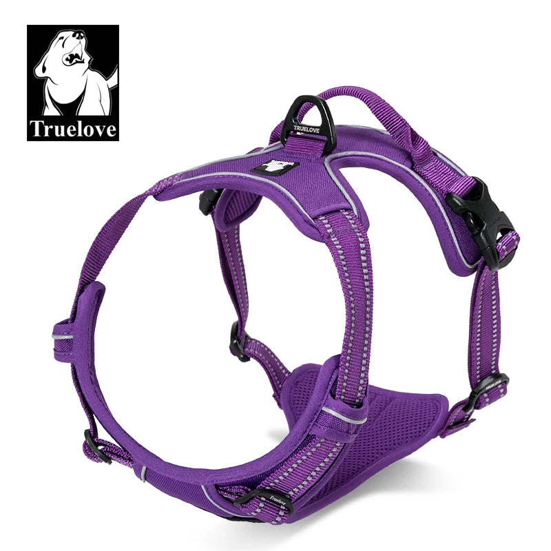 Peitoral Truelove Fashion para Cães — Nylon Refletivo, Acolchoado, Vest de Treino