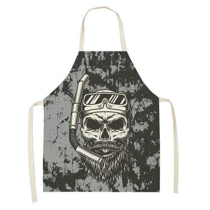Skull pattern Aprons apron kitchen  women master apron  for kitchen Women kitchen apron for hairdresser