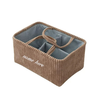 Customized Name Baby Diaper Bag Infant Nursery Basket Portable Mom Bag for Changing Table & Car Baby Shower Gift for Boy & Girl