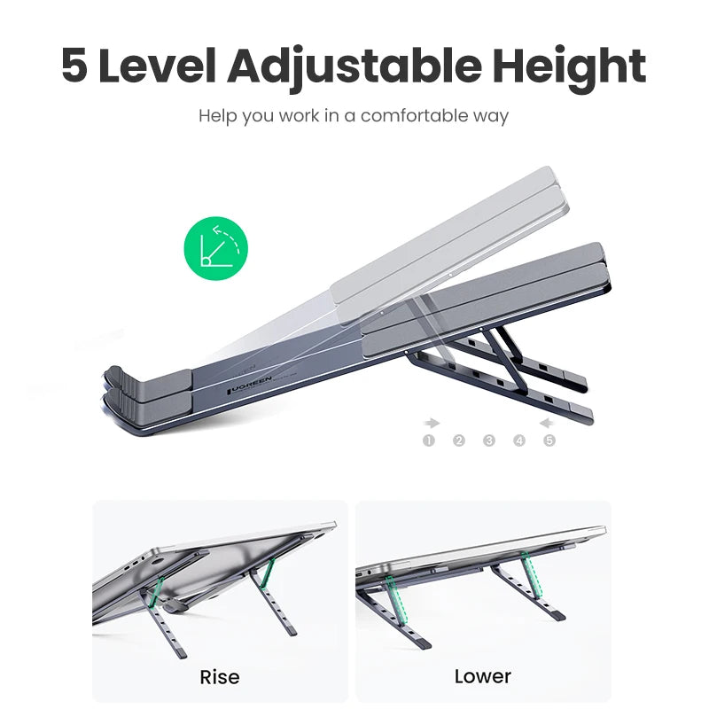 Suporte UGREEN para Notebook e MacBook — Alumínio Dobrável, 5 Níveis, 13-17,3"