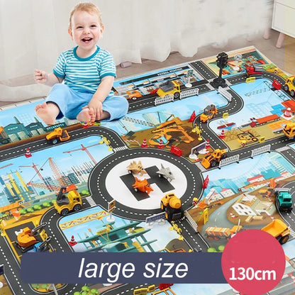 Teaching Route Map Baby Play Mat Waterproof City Town Pad Educational Kids Toys Parking Lot Children Road Table Cloth Gift
