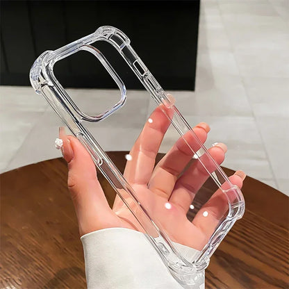 Air-Bag Shockproof Silicone Transparant Case For iPhone 17 16 15 Plus 11 12 13 14 Pro Max Mini X Xs XR 7 8 Plus Clear Back Cover