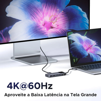 Hub USB-C UGREEN Uno 6 em 1 — 4K60Hz, PD 100W, USB 3.2 10Gbps, para MacBook e Notebook