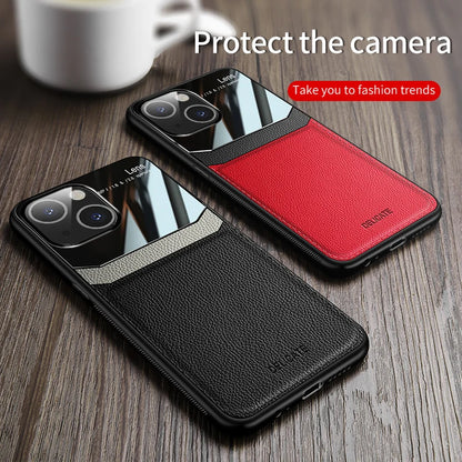 For iPhone 13 Magnetic Leather Case Back Cover Camera Protection iPhone 14 Phone Funda iPhone 15/iPhone 13 Mini/iPhone 13 Pro