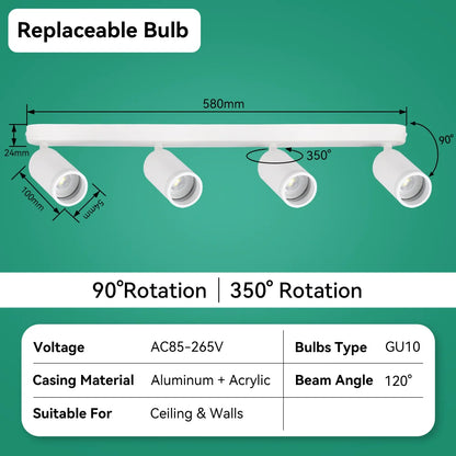 Spot de Teto LED com Lâmpada Substituível — Pendente Decorativo para Quarto e Cozinha