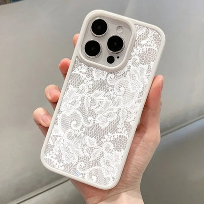 Vintage White Lace Floral Phone Case for iPhone 17 16 15 14 11 12 13 Pro Max 16E 17Air X XR XS 7 8 Plus SE 2022 Protective Cover