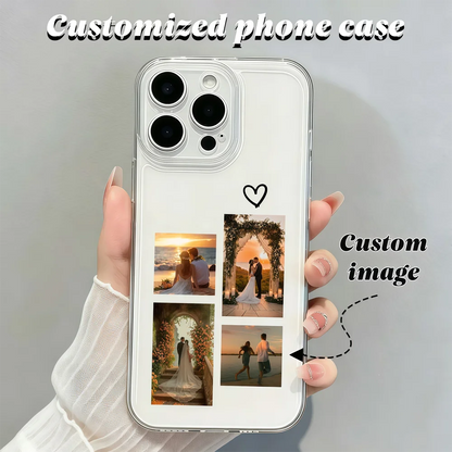 DIY iPhone 17 16 15 14 13 12 11 Pro 11 12 Mini XS Max XR 8 7 6 Plus Air Customized Photo Transparent Phone Protective Case
