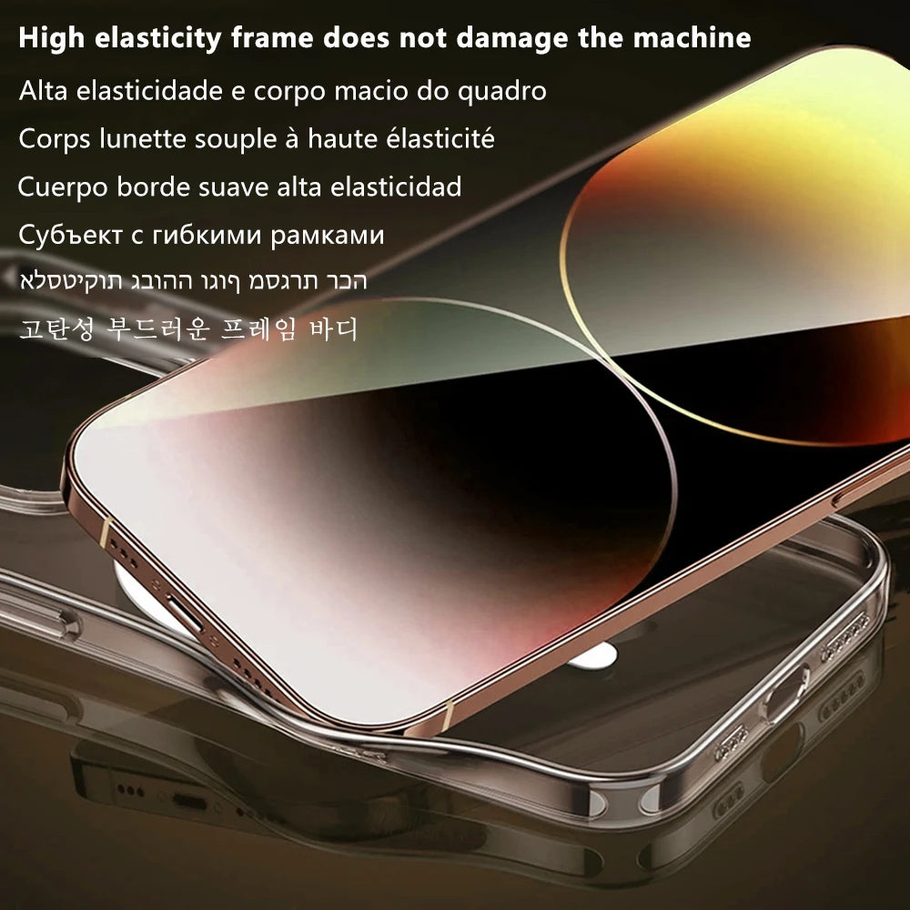 Magnetic Attraction Clear Original Case For Iphone 16 15 14 13 12 Mini 17 Air 11 Pro Max 7 8 Plus Xs Xr Se Magsafe Magnet Cover