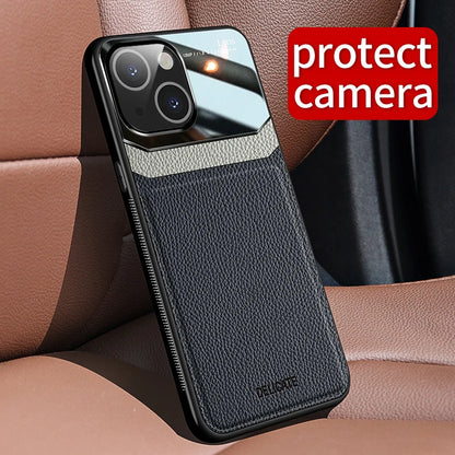 For iPhone 13 Magnetic Leather Case Back Cover Camera Protection iPhone 14 Phone Funda iPhone 15/iPhone 13 Mini/iPhone 13 Pro