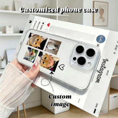 DIY iPhone 17 16 15 14 13 12 11 Pro 11 12 Mini XS Max XR 8 7 6 Plus Air Customized Photo Transparent Phone Protective Case