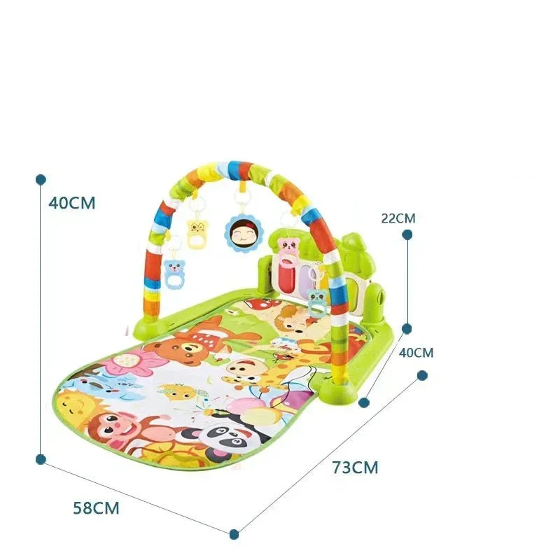 Baby Toys Pedal Piano Toy Music Fitness Rack Newborn Fitness Equipment Game Mat Prone Time Activity Gymnastics Mat 0-1 Years Old
