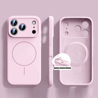 New Liquid Silicone Magnetic Case For iPhone 17 16 15 14 13 12 Pro Max 16 Plus Air Original Soft Cover For iPhone 17 16 Pro Max