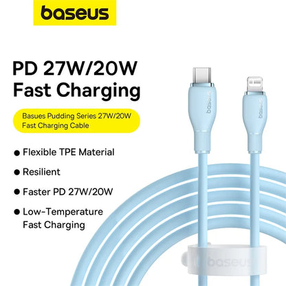 Cabo USB-C Baseus 20W — Carga Rápida para iPhone, iPad e MacBook | 1,2m ou 2m
