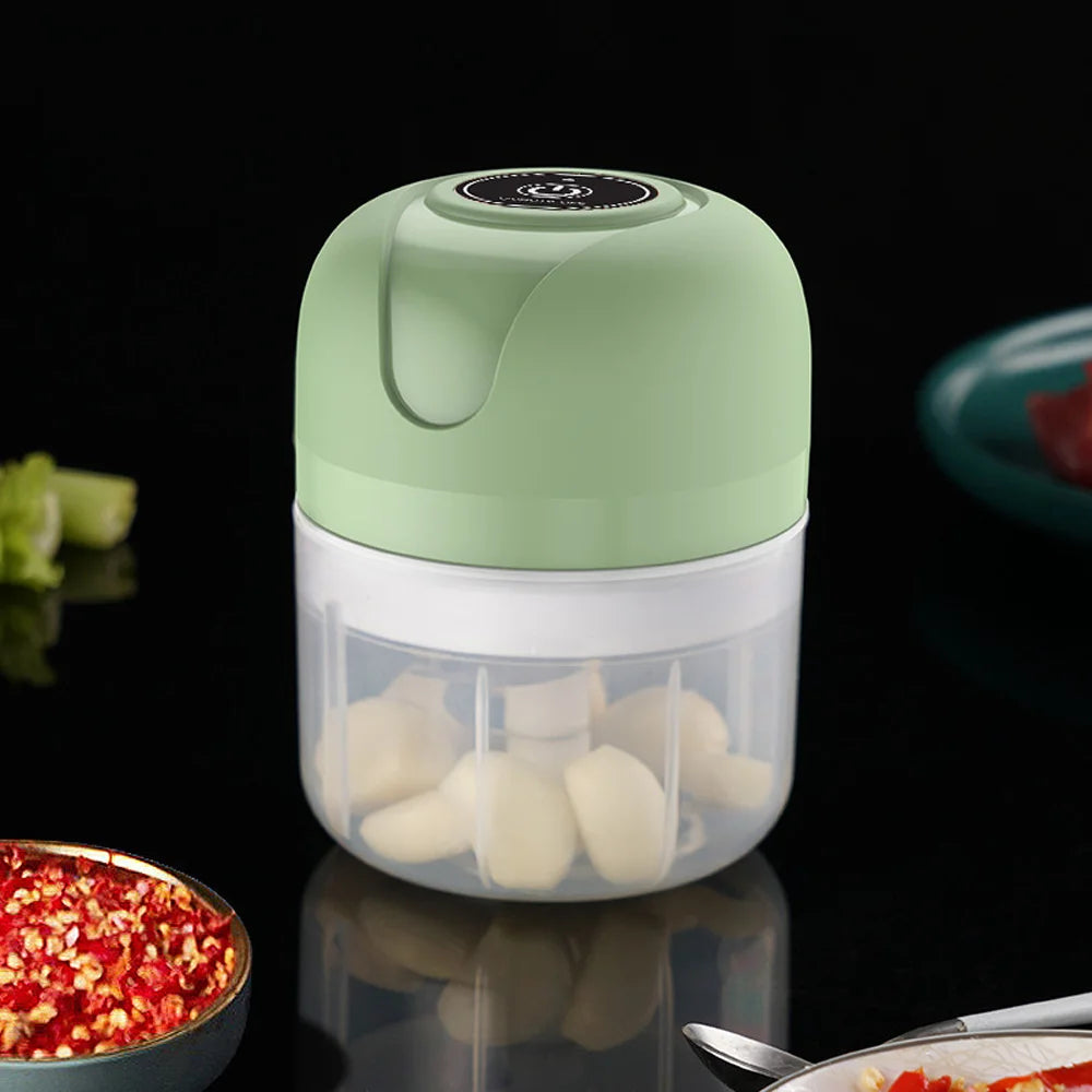 Triturador Elétrico USB Mini 100/250ml — Processador de Alho, Legumes e Carne