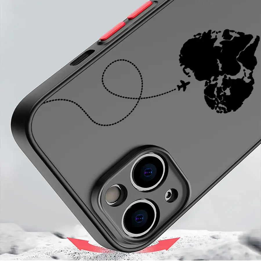 Line Airplane Topographic Back Phone Cover Case for iPhone 14 XS 7 8 15 Plus 13 Mini 16 Pro Max 12 17 Air 16e 11