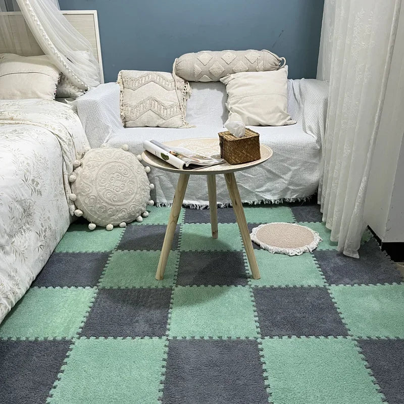 Puzzles Carpet Soft Plush Mat Baby Play Mat Baby Toys in Children's Room Keep Warm Anti-slip Home Decor Rugs 30*30*1CM