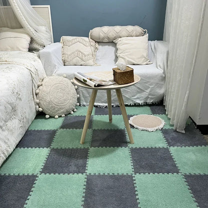 Puzzles Carpet Soft Plush Mat Baby Play Mat Baby Toys in Children's Room Keep Warm Anti-slip Home Decor Rugs 30*30*1CM