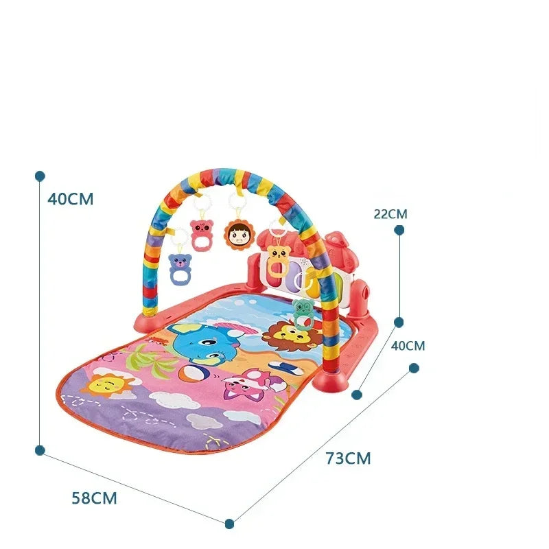 Baby Toys Pedal Piano Toy Music Fitness Rack Newborn Fitness Equipment Game Mat Prone Time Activity Gymnastics Mat 0-1 Years Old