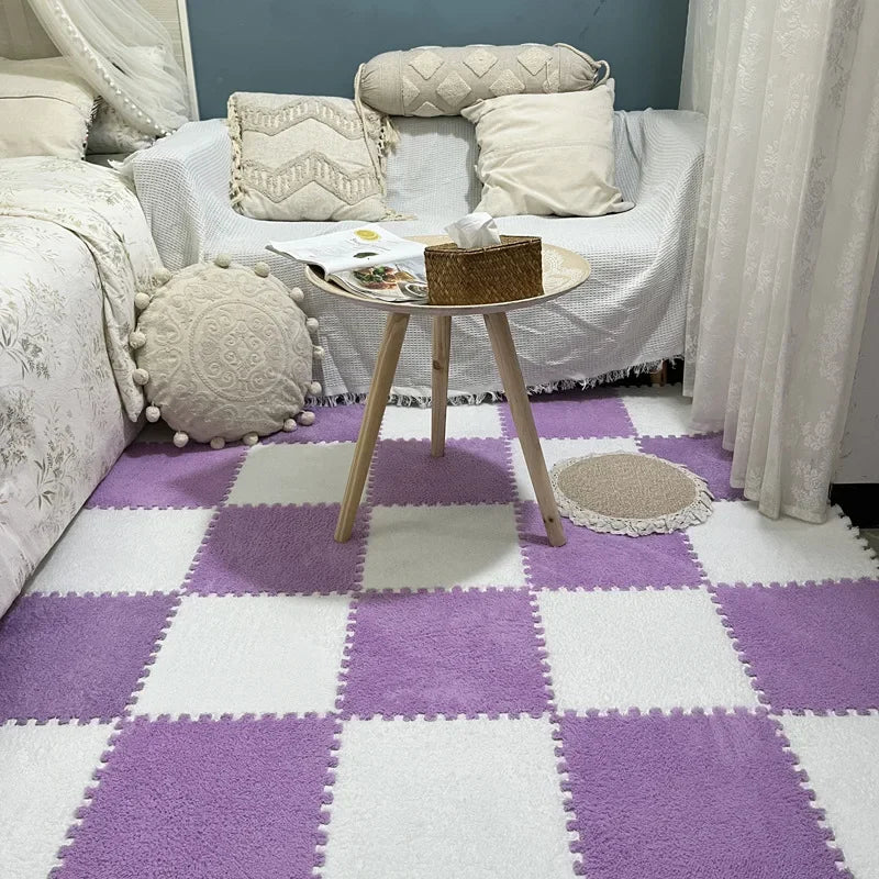 Puzzles Carpet Soft Plush Mat Baby Play Mat Baby Toys in Children's Room Keep Warm Anti-slip Home Decor Rugs 30*30*1CM