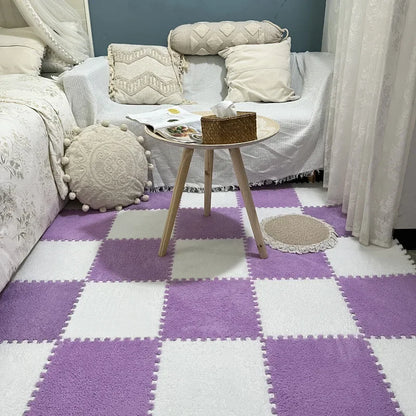 Puzzles Carpet Soft Plush Mat Baby Play Mat Baby Toys in Children's Room Keep Warm Anti-slip Home Decor Rugs 30*30*1CM