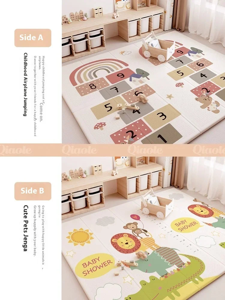Baby Play Mat, Foldable & Waterproof Play Mats for Floor, Reversible Foam Playmat for Babies and Toddlers Infants, Crawling Mat