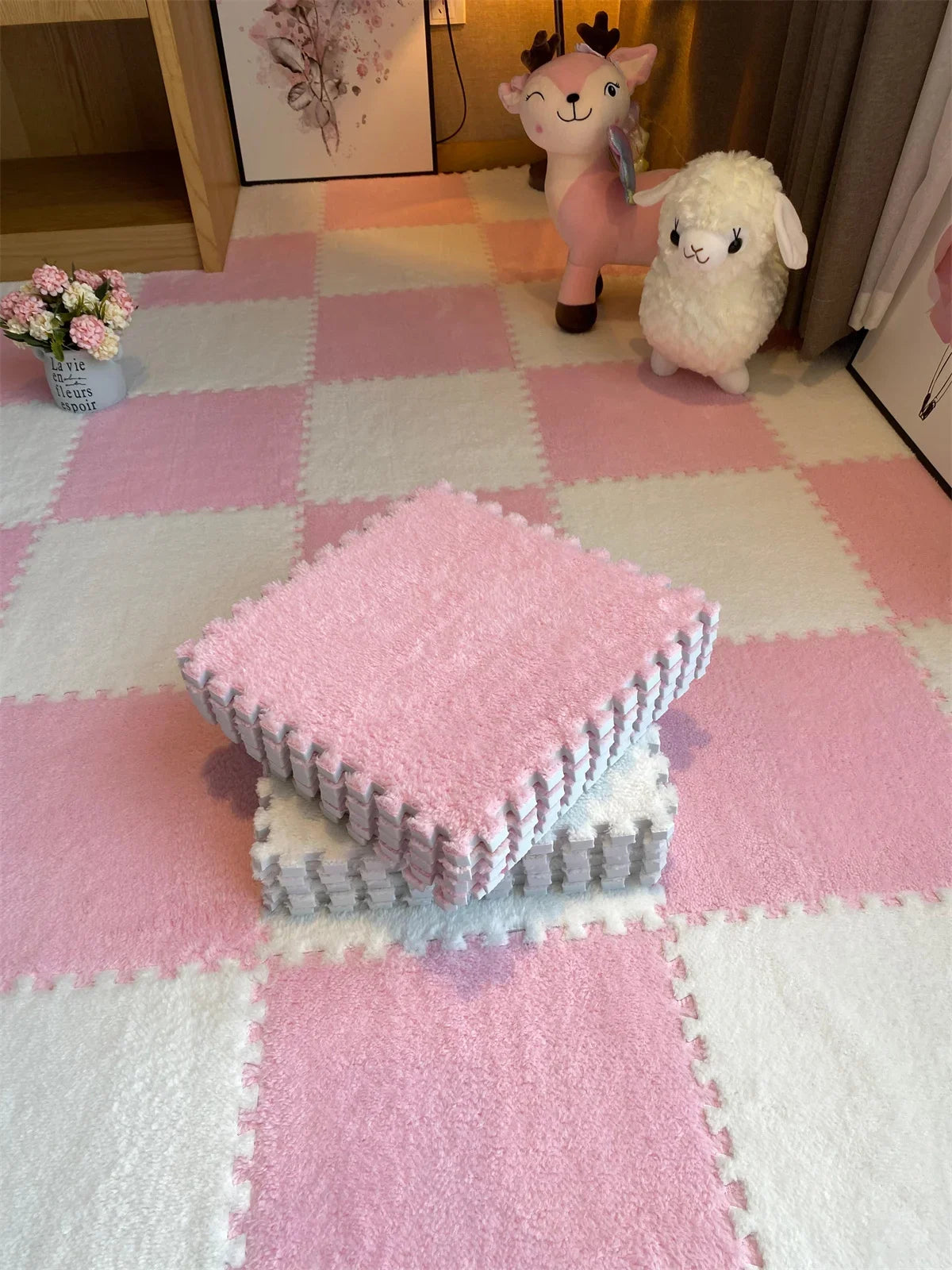 DHDH Soft Plush Kids Carpet Baby Play Mat Children's Rugs Toys EVA Foam Children's Mat Puzzle Interlock Floor Mats 30*30 CM