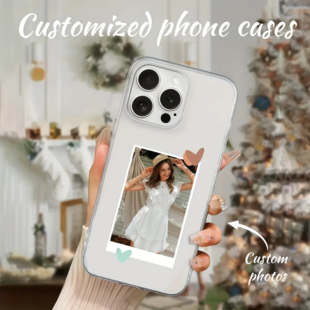 DIY iPhone 17 16 15 14 13 12 11 Pro 11 12 Mini XS Max XR 8 7 6 Plus Air Customized Photo Transparent TPU Phone Protective Case