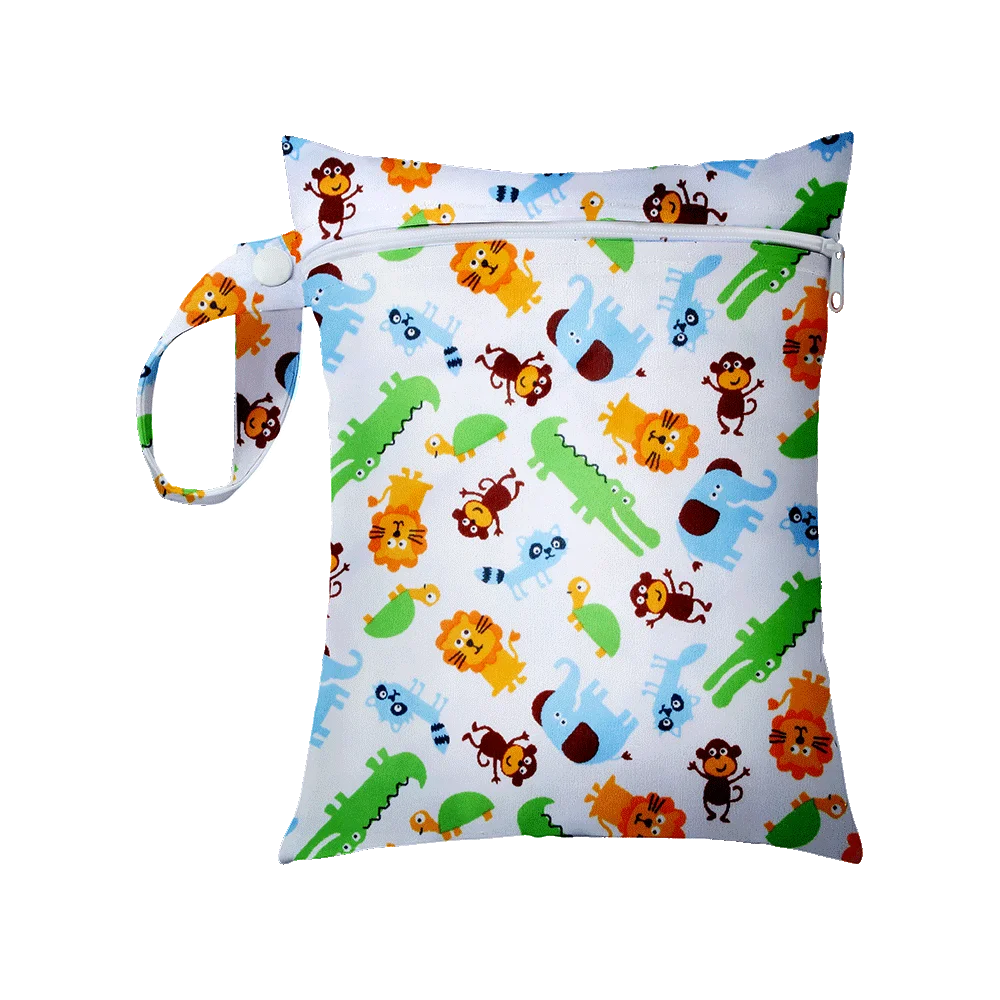 Mini Size 25x20cm Diaper Bag Waterproof Reusable Mummy Bag Printed Pocket Nappy Bags PUL Travel Wet Dry Bags Purple Color