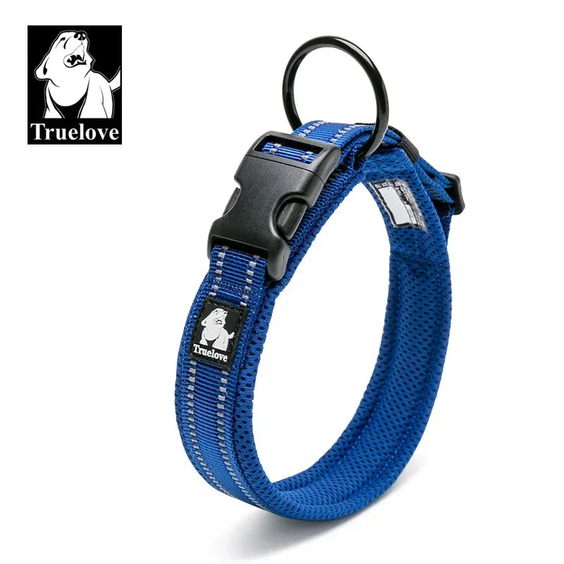 Coleira Refletiva Truelove para Cães — Nylon Ajustável 3M, 8 Tamanhos, Todas as Raças
